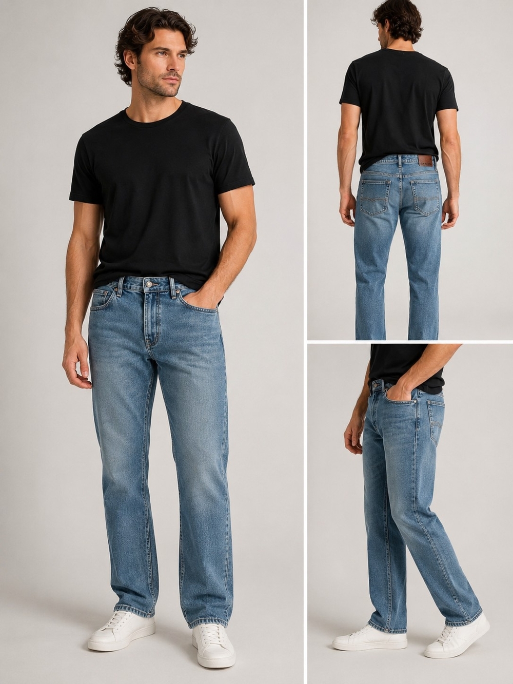 Buffalo David Bitton Men’s Straight Jeans in Light Blue